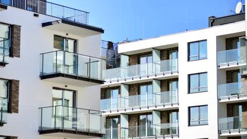 New modern block of flat, condo architecture. Stock Photos