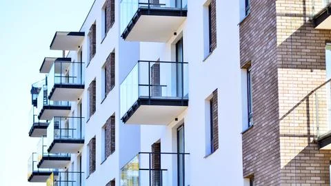 New modern block of flat, condo architecture. Stock Photos
