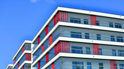 New modern block of flat, condo architecture. Stock Photos