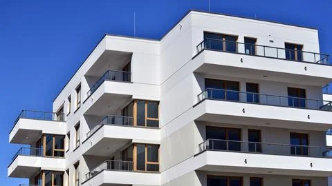 New modern block of flat, condo architecture. Stock Photos