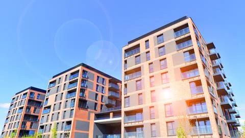 New modern block of flat, condo architecture. Stock Photos