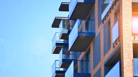 New modern block of flat, condo architecture. Stock Photos