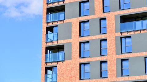 New modern block of flat, condo architecture. Stock Photos