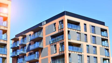 New modern block of flat, condo architecture. Stock Photos