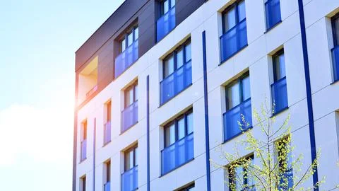 New modern block of flat, condo architecture. Stock Photos
