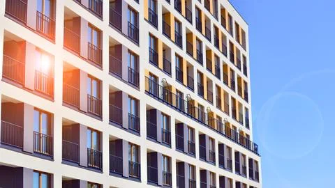 New modern block of flat, condo architecture. Stock Photos