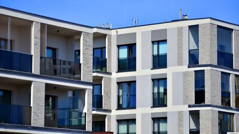 New modern block of flat, condo architecture. Stock Photos