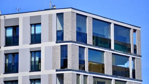 New modern block of flat, condo architecture. Stock Photos