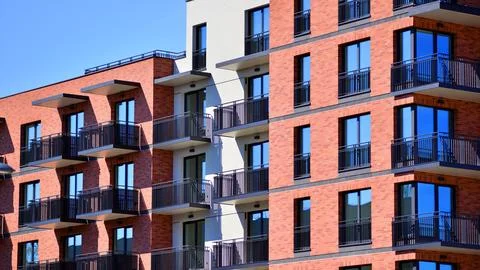 New modern block of flat, condo architecture. Stock Photos