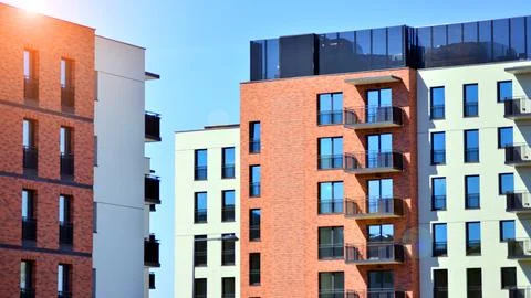 New modern block of flat, condo architecture. Stock Photos