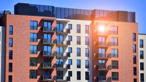 New modern block of flat, condo architecture. Stock Photos