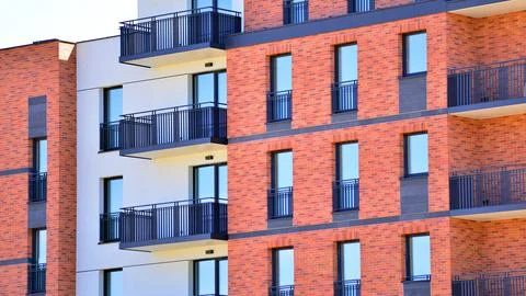 New modern block of flat, condo architecture. Stock Photos