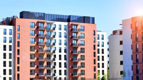 New modern block of flat, condo architecture. Stock Photos