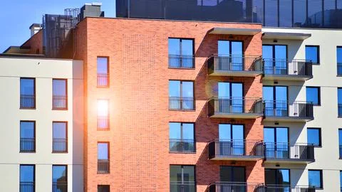 New modern block of flat, condo architecture. Stock Photos