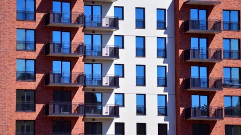 New modern block of flat, condo architecture. Stock Photos