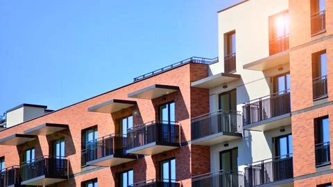 New modern block of flat, condo architecture. Stock Photos