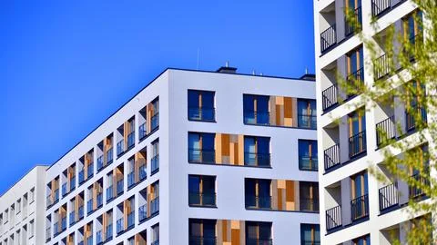 New modern block of flat, condo architecture. Stock Photos