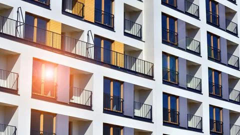 New modern block of flat, condo architecture. Stock Photos