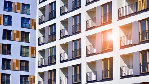 New modern block of flat, condo architecture. Stock Photos