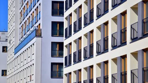 New modern block of flat, condo architecture. Stock Photos