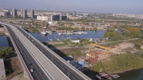 New modern bridge aerial view 動画素材 47348334