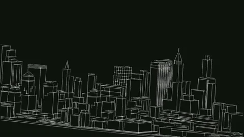 New modern city layout infrastructural vision drawing Stock Footage 154384245