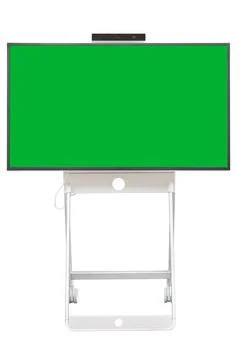 New modern digital presentation screen with camera on top and chromakey cop.. Stock Photos