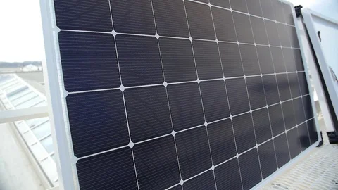 New modern energy source solar panels Stock Footage 113067682