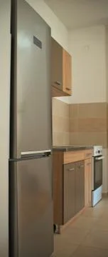 New modern kitchen, side view Stock Photos