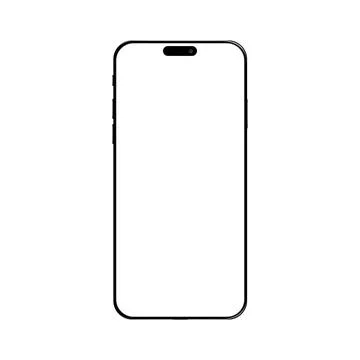 New modern realistic front view black smart phone mockup isolated on white Stock Illustration