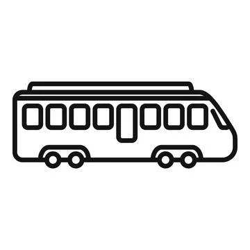 New modern train icon outline vector. Security journey Stock Illustration