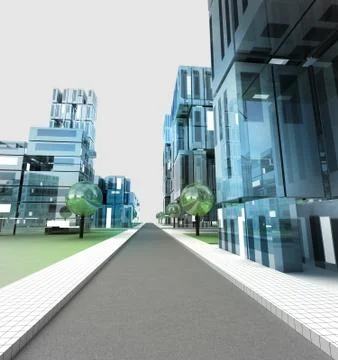New modern visualization of city street of future illustration Illustrazione stock