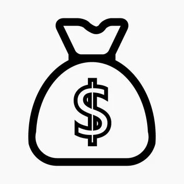 New money bag vector icon Stock Illustration