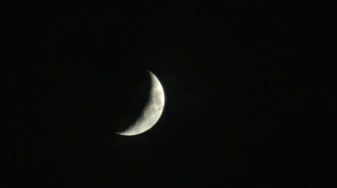 New moon and clouds 1 Stock Footage 117757
