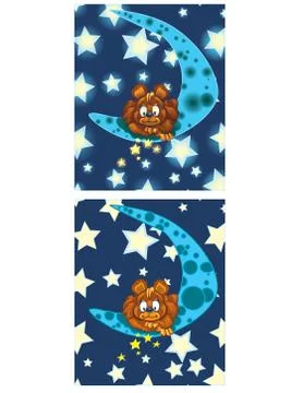 New Moon Bear Set Illustrazione stock
