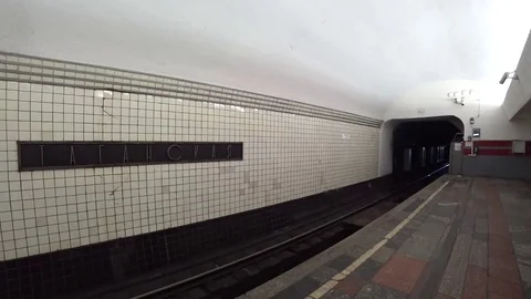 The new Moscow subway train Stock Footage 85455737