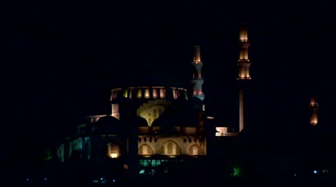 New Mosque at night Stock Footage 48236615