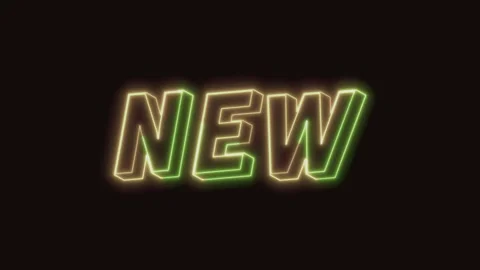 New Neon Text Seamless Loop 4K (Black Background) Stock Footage 310359242