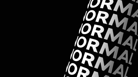 The New Normal 3D text cylinder rotation animation on black background with copy Video stock 141929741