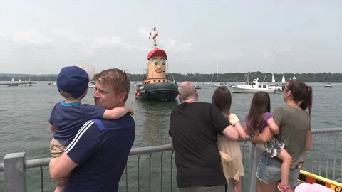 New normal after COVID with crowds of people outside enjoying a festival Stock Footage 157617868