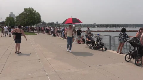 New normal after COVID with crowds of people outside enjoying a festival 스톡 동영상 157625449