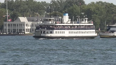 New normal after COVID with crowds of tourists and people in city and boats Video stock 158899319
