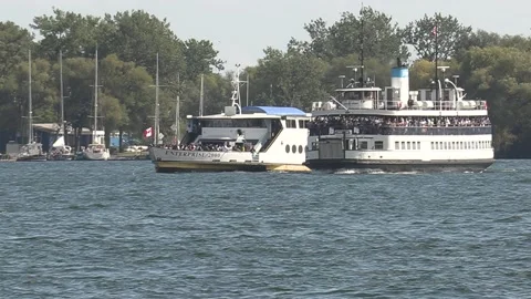 New normal after COVID with crowds of tourists and people in city and boats Video stock 158899349