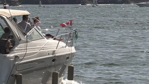 New normal after COVID with crowds of tourists and people in city and boats Video stock 158899596