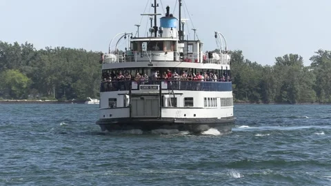 New normal after COVID with crowds of tourists and people in city and boats Stock Footage 158901833