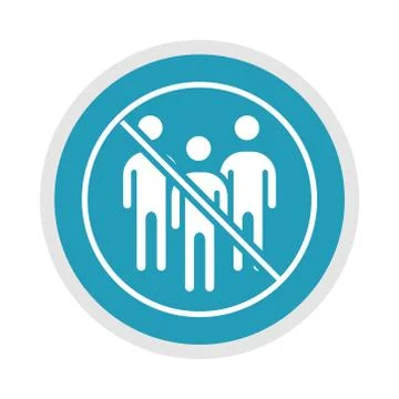 New normal, avoid crowded places, after coronavirus disease covid 19, blue Stock Illustration