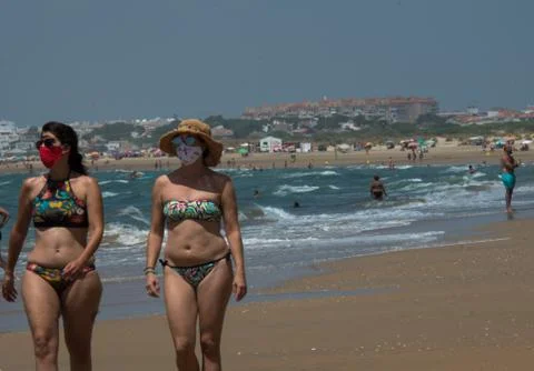 The new normal on the beach Stock Photos