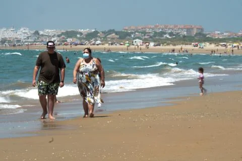 The new normal on the beach Stock Photos