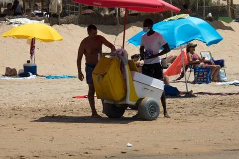 The new normal on the beach Stock Photos