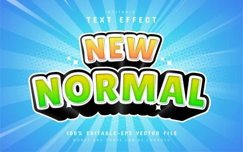 New normal cartoon text effect Stock Illustration